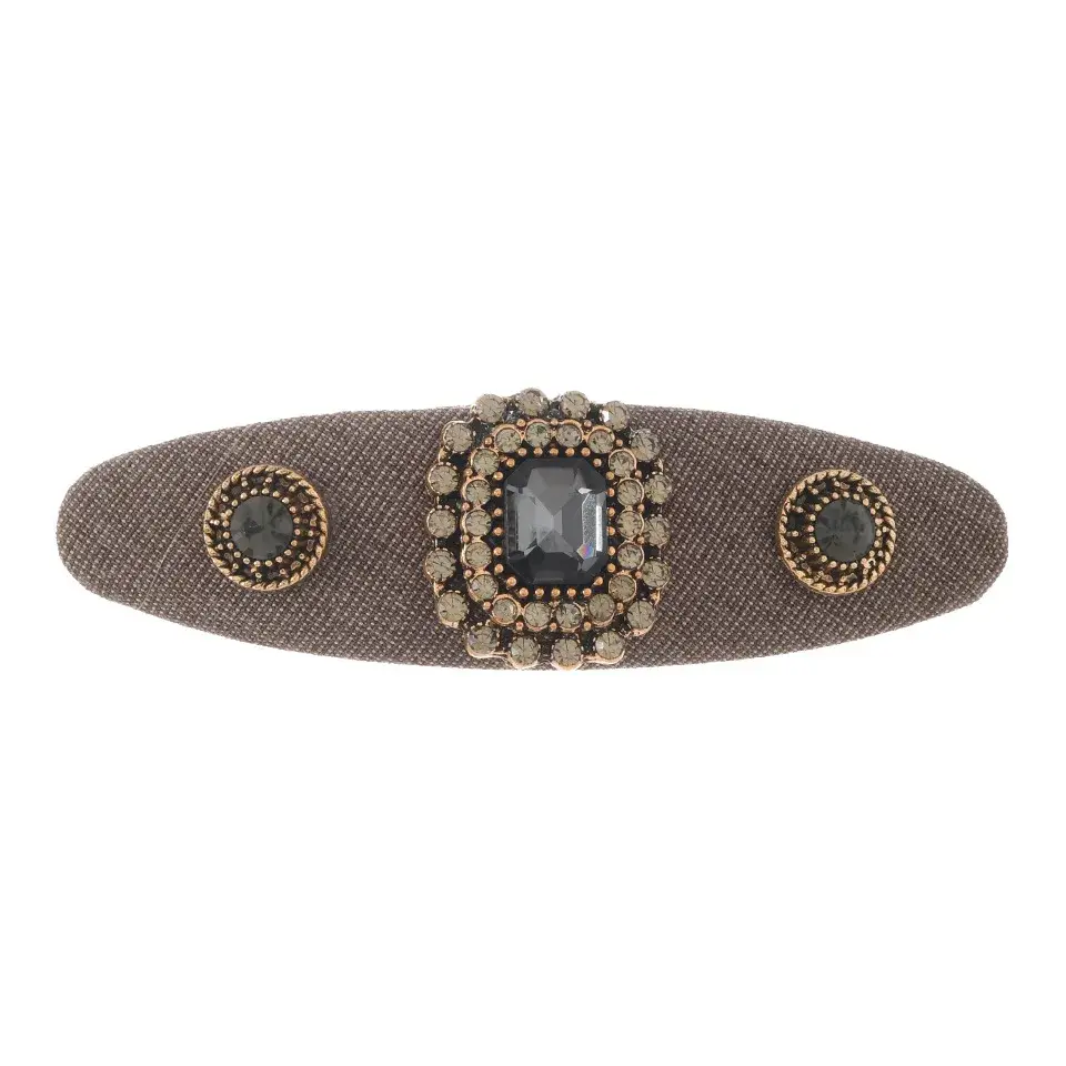 Ins Style Woolen Fabric Side Clip Vintage Baroque Crystal BB Clip Hair Partition Professional Salon Fixed Hair Clip