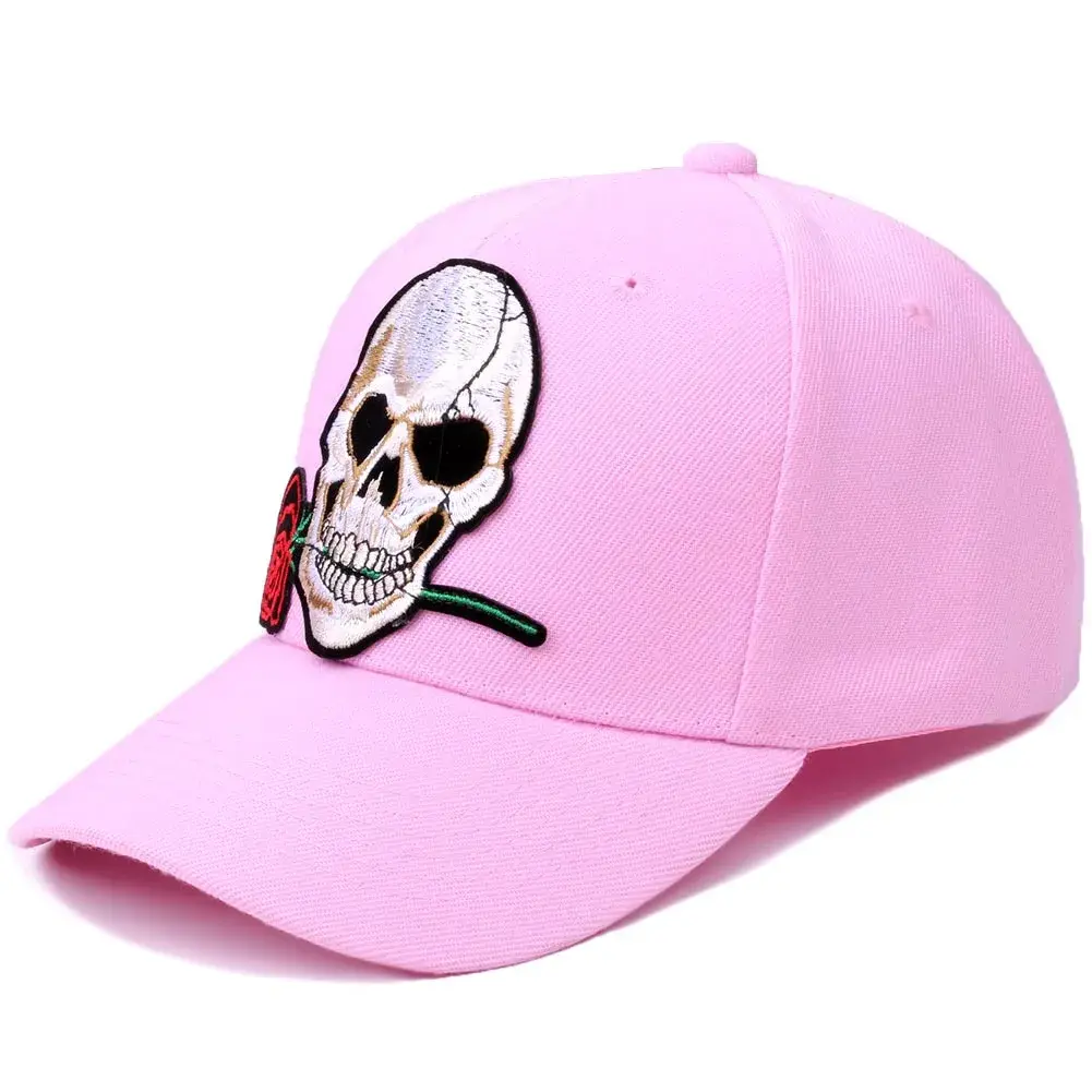 Spring Summer New Style Unisex Baseball Cap Skull And Rose Flower Design Outdoor Fashionable Sun Protection Hat for Traveling