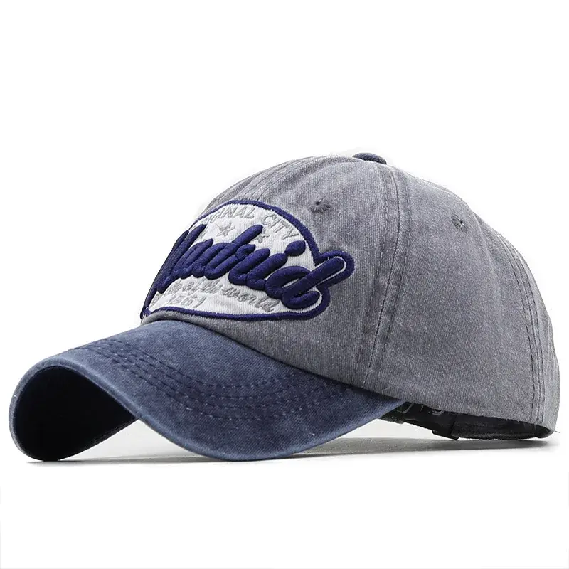 Washed Vintage Baseball Cap Embroidered Large Letter Cotton Duckbill Cap Pure Cotton Baseball Cap Trendy Headwear
