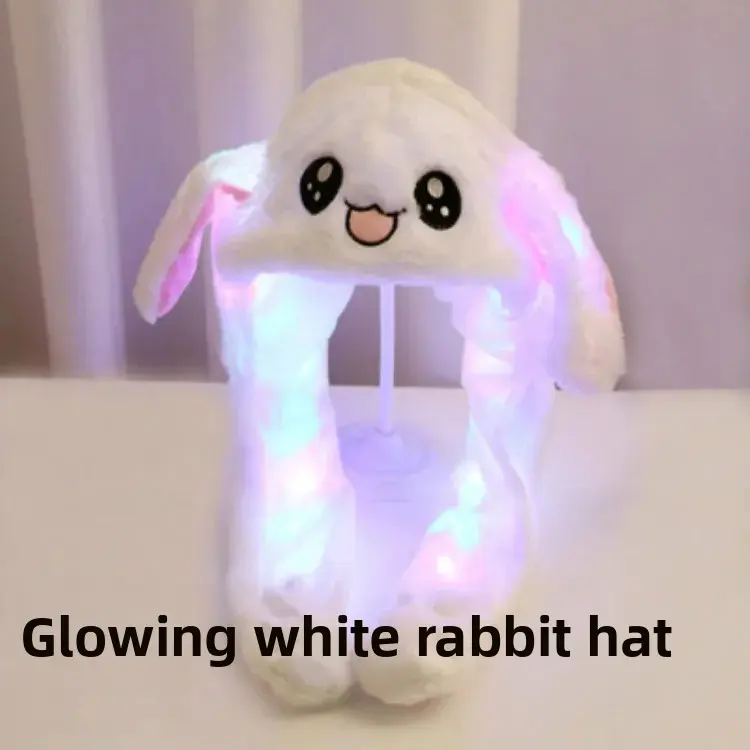 Interactive Rabbit Ear Hat Plush Parent-Child Style Moving Ears Autumn Winter Cute Rabbit Cap Inflatable Ear for Kids And Adults