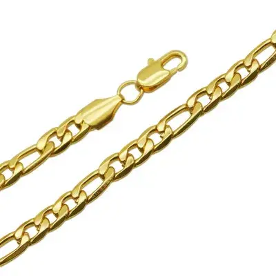 Hot Sale 3:1 Chain Gold Plated 6MM Side Chain Simulation 18K Gold Necklace Bracelet European and American Style