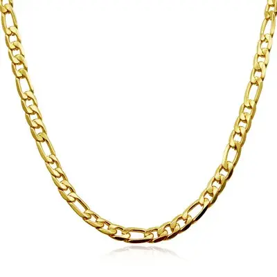 Hot Sale 3:1 Chain Gold Plated 6MM Side Chain Simulation 18K Gold Necklace Bracelet European and American Style