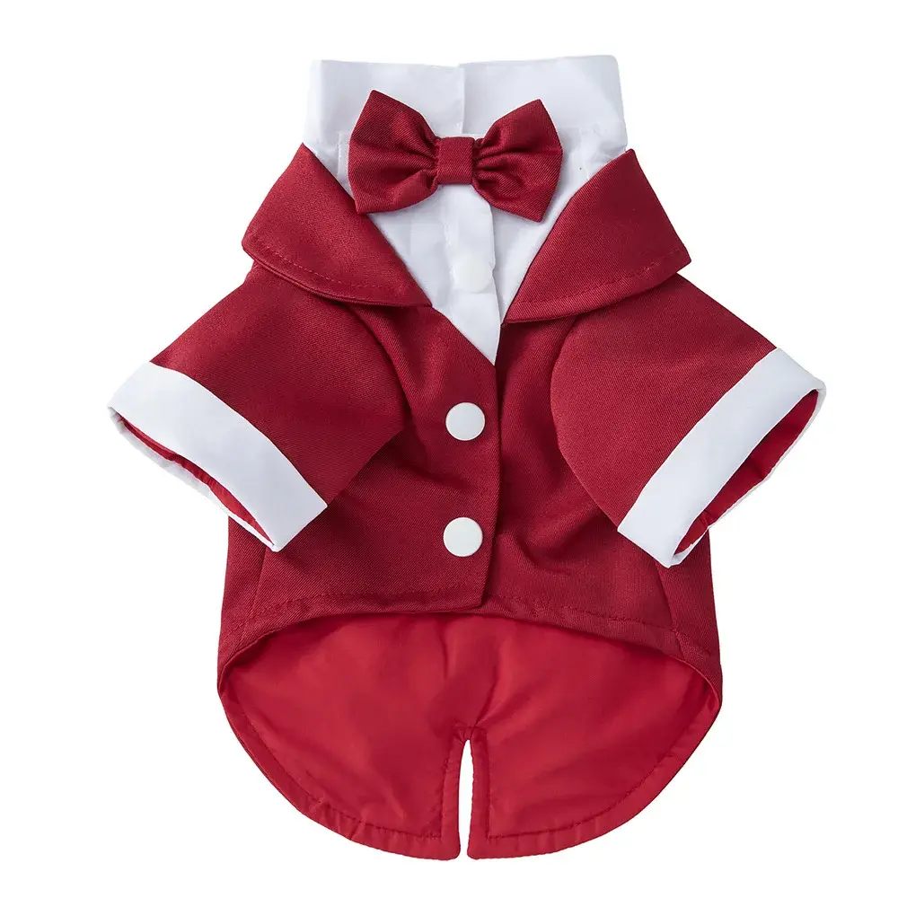 Teddy Autumn Dog Clothes New Style Polyester Necklace Western-style Suit Gown For Small Dogs Fashionable Pet Costume