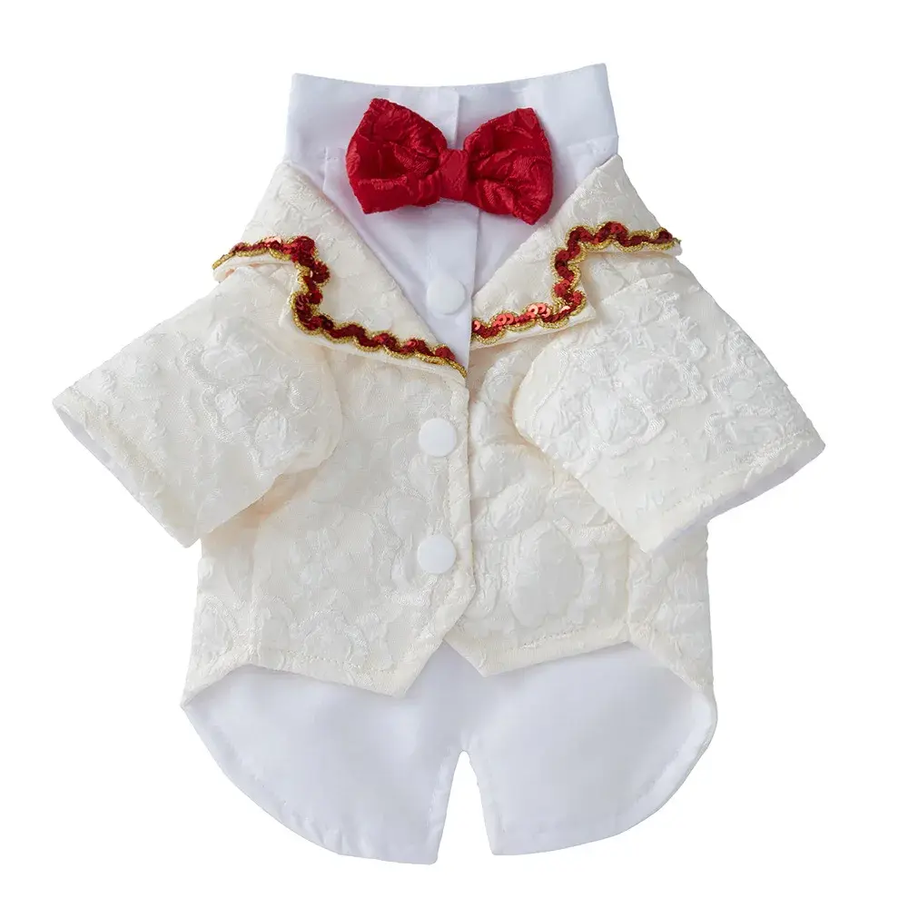 Teddy Autumn Dog Clothes New Style Polyester Necklace Western-style Suit Gown For Small Dogs Fashionable Pet Costume