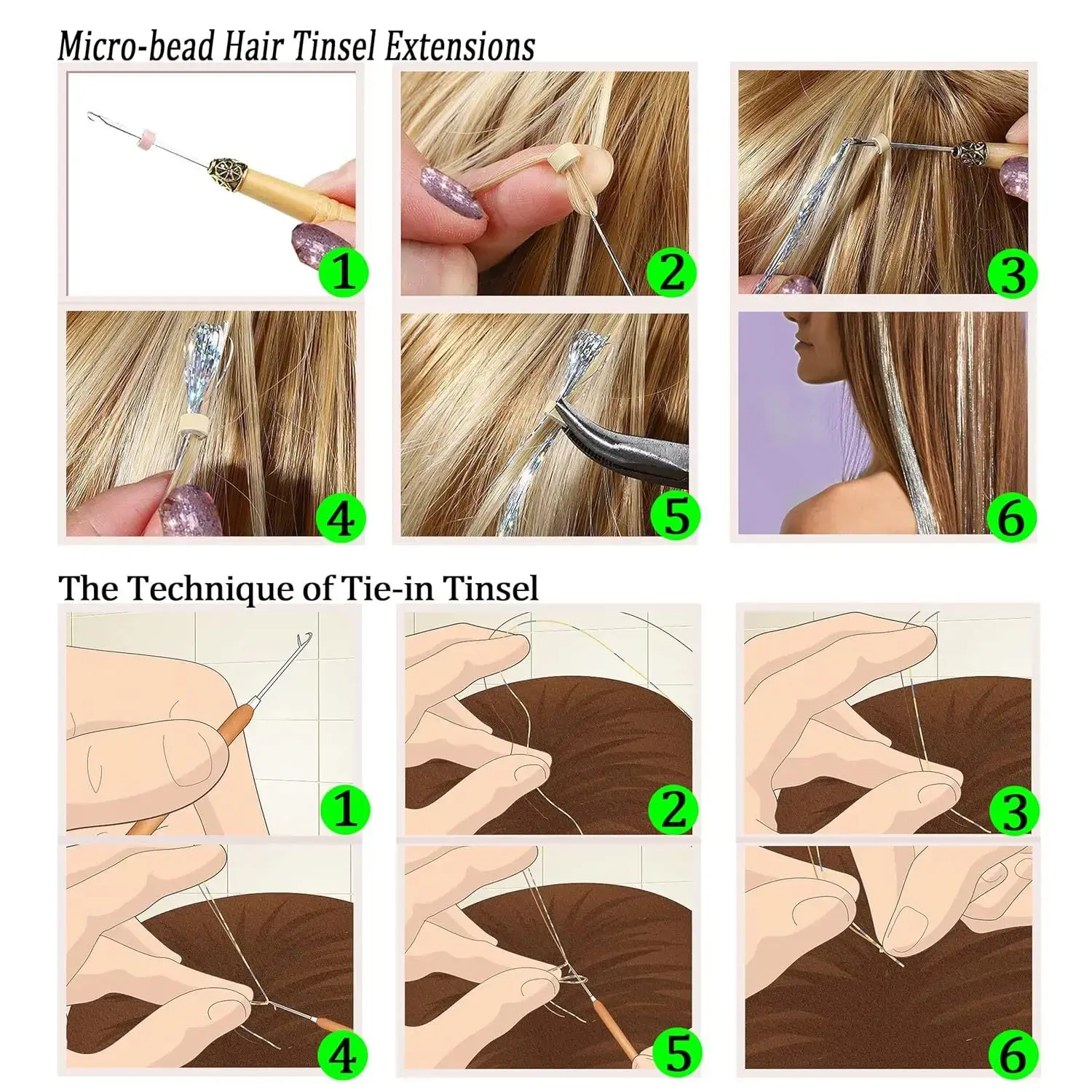 Rental Tinselhair Laser Gold Thread Shiny Metal Wire Rainbow Color Seamless Hair Extensions Asian Synthetic Clip Hair