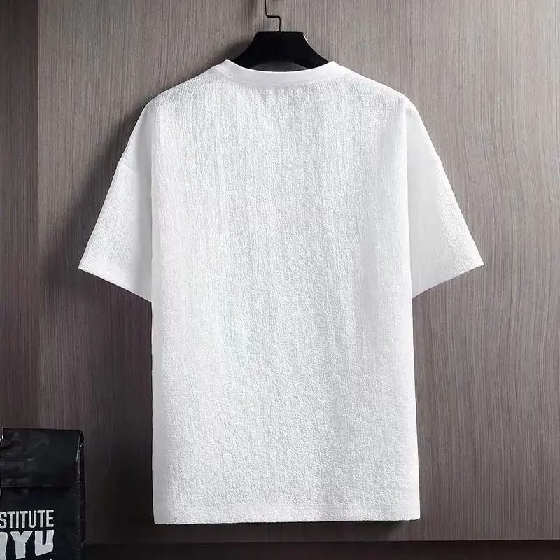 New Style Men's Short Sleeve T-Shirt Summer Korean Trendy Simple Half Sleeve Top Hong Kong Style Loose Fit Casual Trendy Brand T