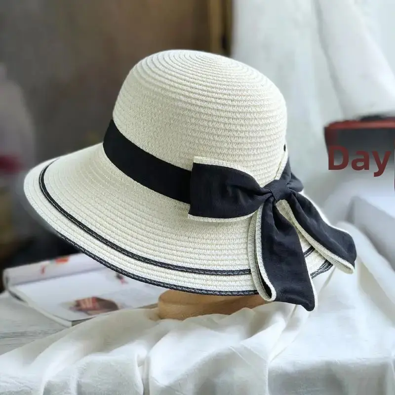 Foldable Straw Hat Women Summer Fresh Style Sunscreen Beach Hat Korean Versatile Ladies Hat Travel Outdoor Shade Protection