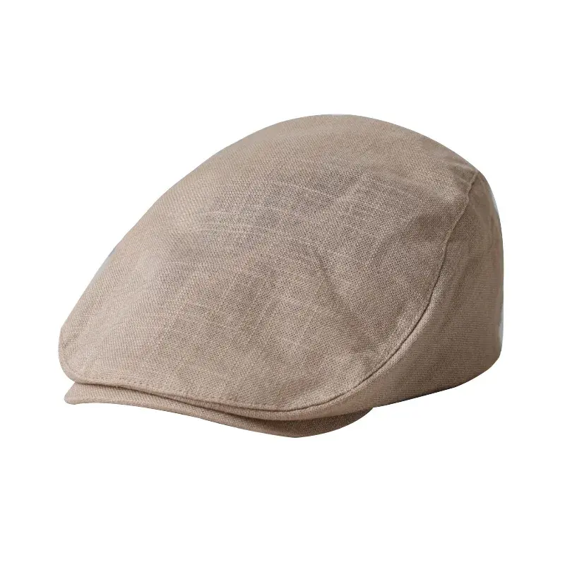 Retro Japanese Style Women's Spring Summer Cotton Linen Beret Hat Reversible Duckbill Painter Cap Simple Versatile Hat