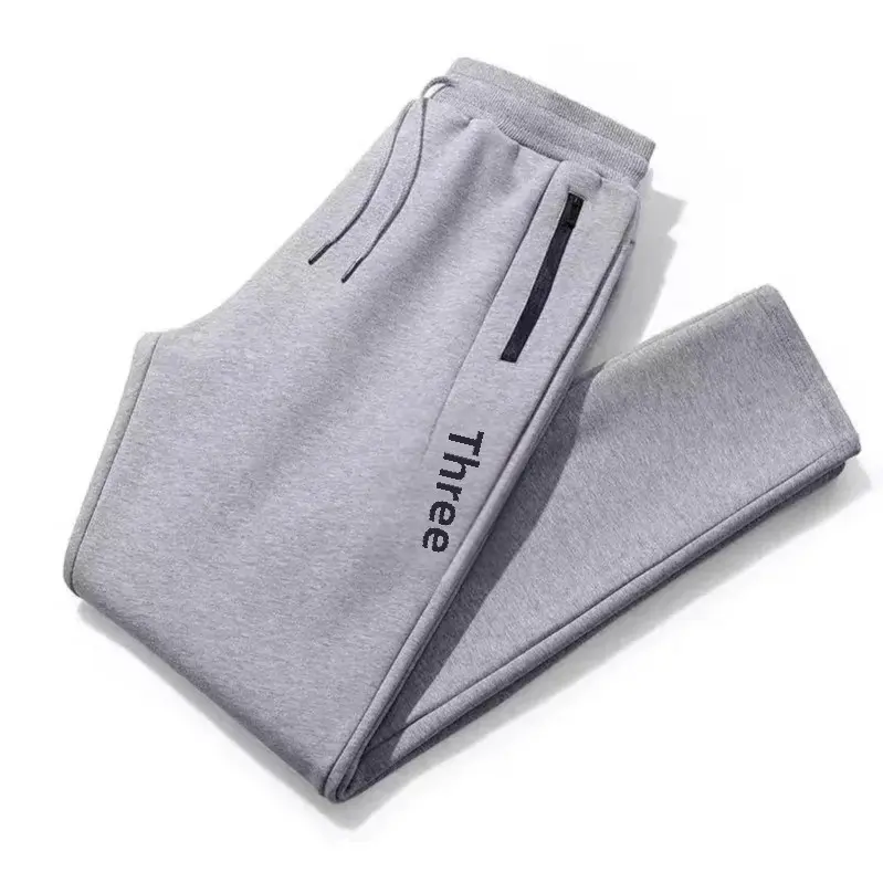 AutumnNichesweatpants Trendy Brand Men's Casual Straight-Leg Pants With Pocket Zipper-Up Workout Wardrobe Staple
