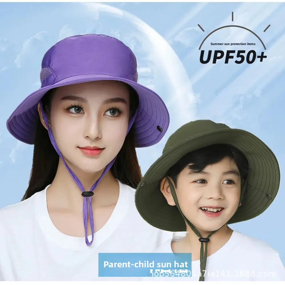Outdoor Fishing Cap Sun Protection Hat Unisex Children's Mountain Climbing Parent-Child Shade Bucket Hat Customizable Logo