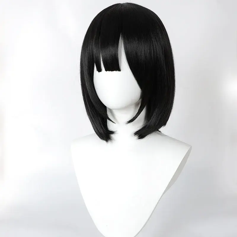 ShanNisi Black Bob Wig Realistic Cosplay Hairpiece for Anime And Reality Show Mechanism Origin China Synthetic Hair