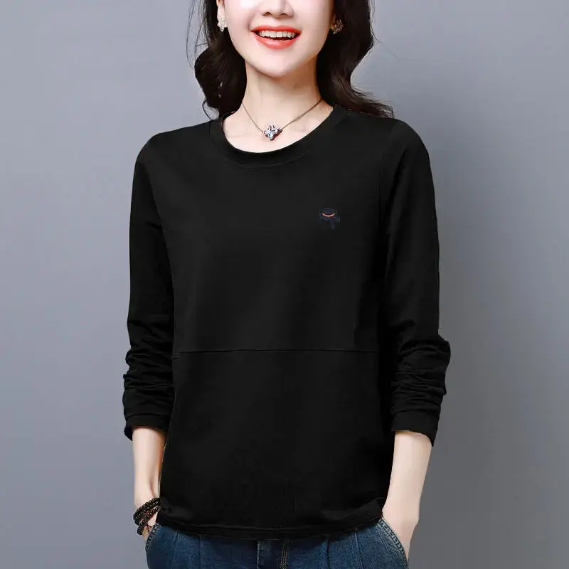 Women's Loose-fit Slimming Long Sleeve T-shirt Korean Style Autumn Clothing Apparel Clothing For Women