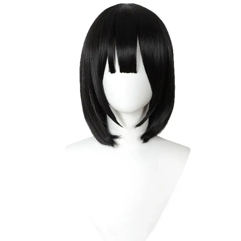 ShanNisi Black Bob Wig Realistic Cosplay Hairpiece for Anime And Reality Show Mechanism Origin China Synthetic Hair