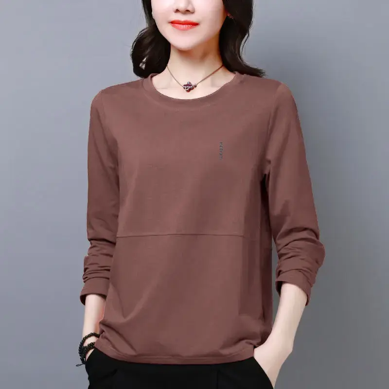 Women's Loose-fit Slimming Long Sleeve T-shirt Korean Style Autumn Clothing Apparel Clothing For Women