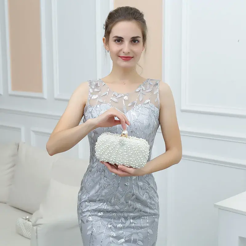 Elegant Socialite Style Pearl Evening Banquet Bag Trendy Cross-Border European And American Style Chain Shoulder Handbag