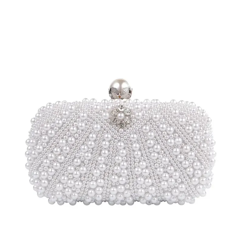 Elegant Socialite Style Pearl Evening Banquet Bag Trendy Cross-Border European And American Style Chain Shoulder Handbag