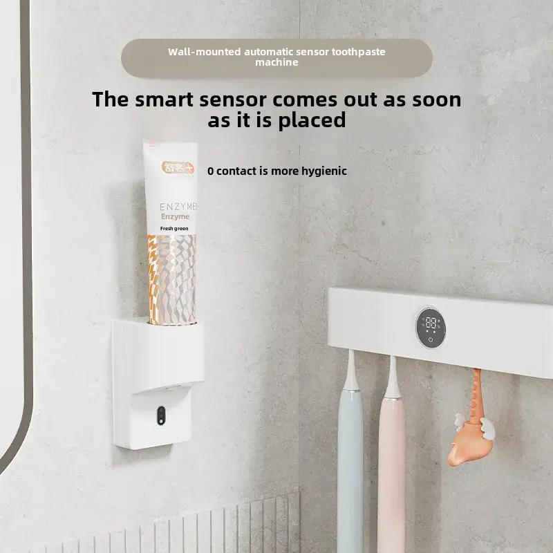 2024 Automatic Sensing Toothpaste Dispenser Child-Friendly Electric Toothpaste Applicator With Storage Rack For Dental Care