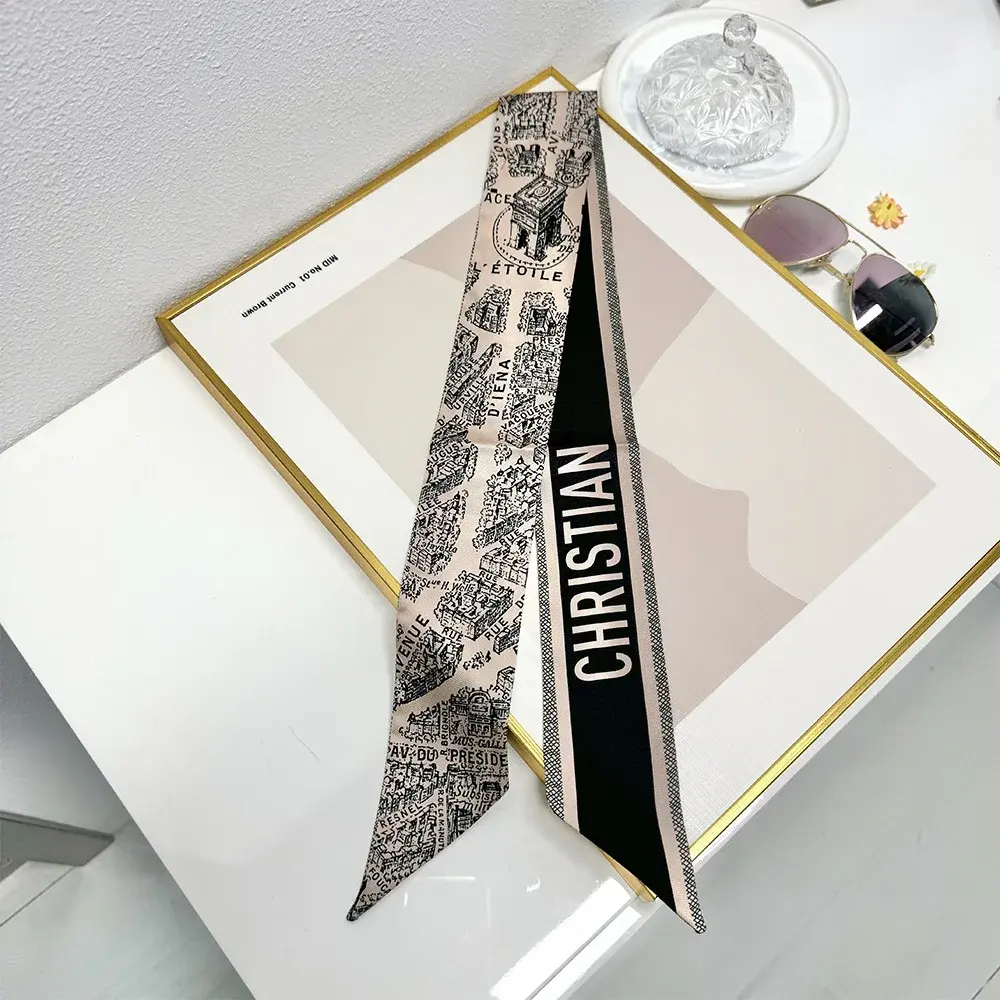 Versatile Taroo New Season Building Women's Tie Scarf Small Collar Wrap Silk Bandage Neck Tie Wholesale Silk Scarf Poncho