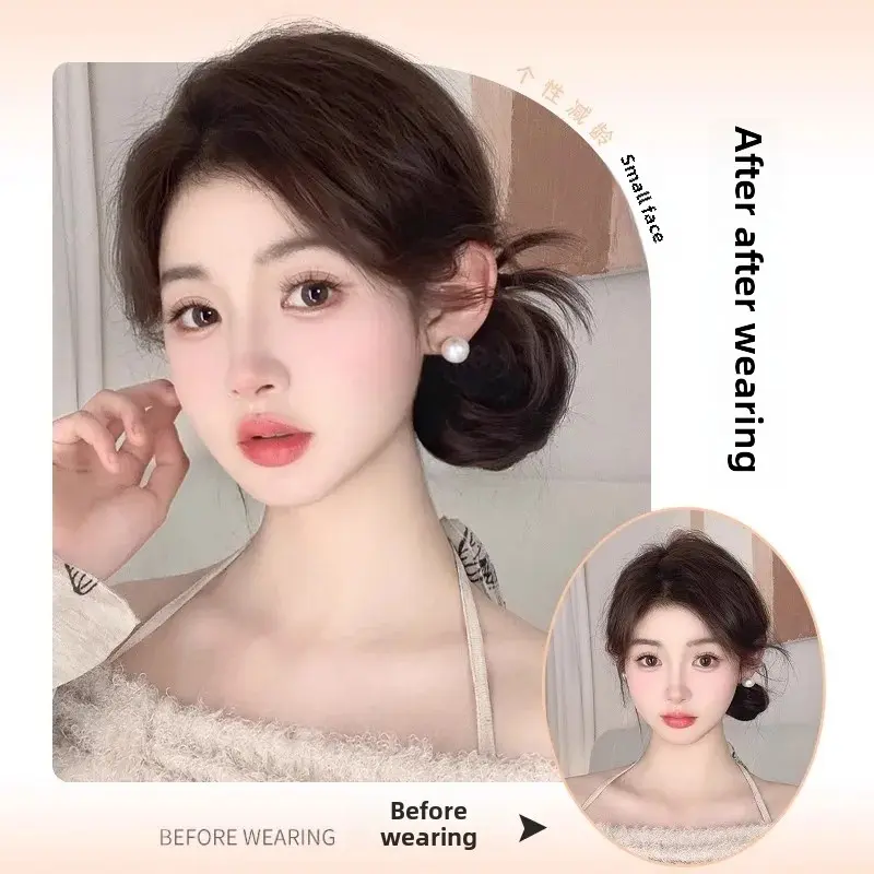 Women's Hair Bun Headband High And Side Ponytail Artificial Hair Extension Natural Hair Volume Increase Flower Bud Head