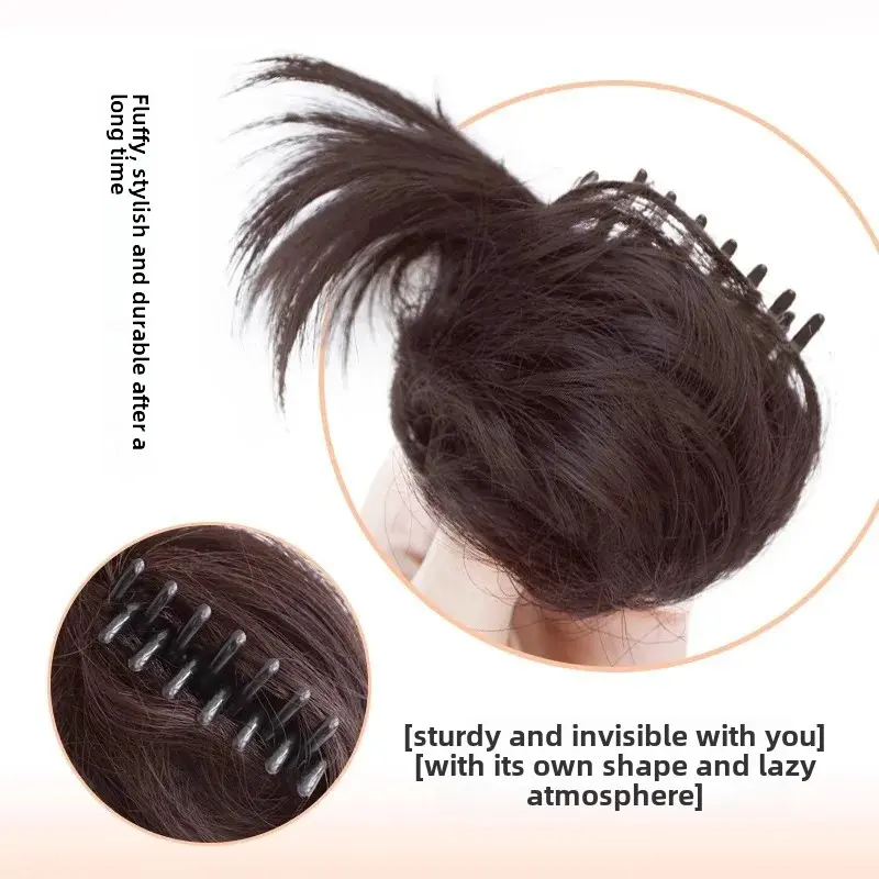 Women's Hair Bun Headband High And Side Ponytail Artificial Hair Extension Natural Hair Volume Increase Flower Bud Head