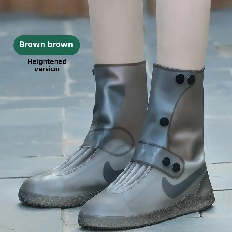 Waterproof Non-slip Thickened Wear-resistant Rain Boots Cover Adult Kids Transparent Rain Shoes Cover For Men And Women