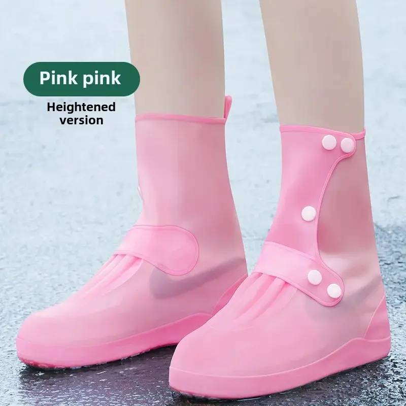Waterproof Non-slip Thickened Wear-resistant Rain Boots Cover Adult Kids Transparent Rain Shoes Cover For Men And Women