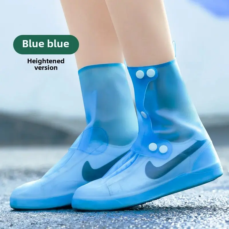 Waterproof Non-slip Thickened Wear-resistant Rain Boots Cover Adult Kids Transparent Rain Shoes Cover For Men And Women