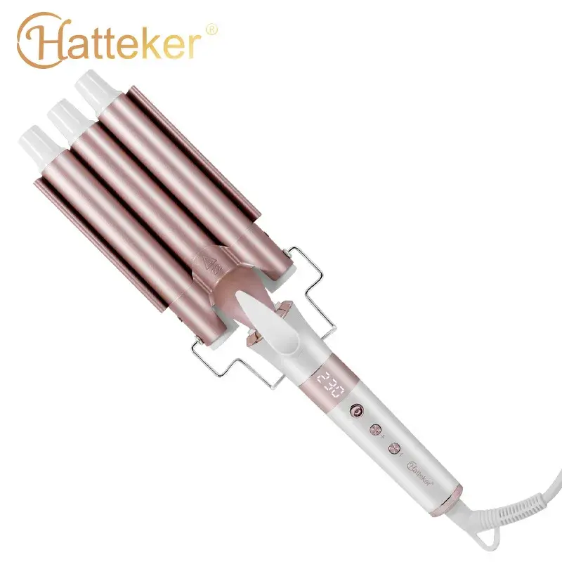 Electric Hair Curling Iron for Women Home Use Multi-temperature Control Three-Pipe Curling Iron 30 Seconds Fast Heating Egg Roll