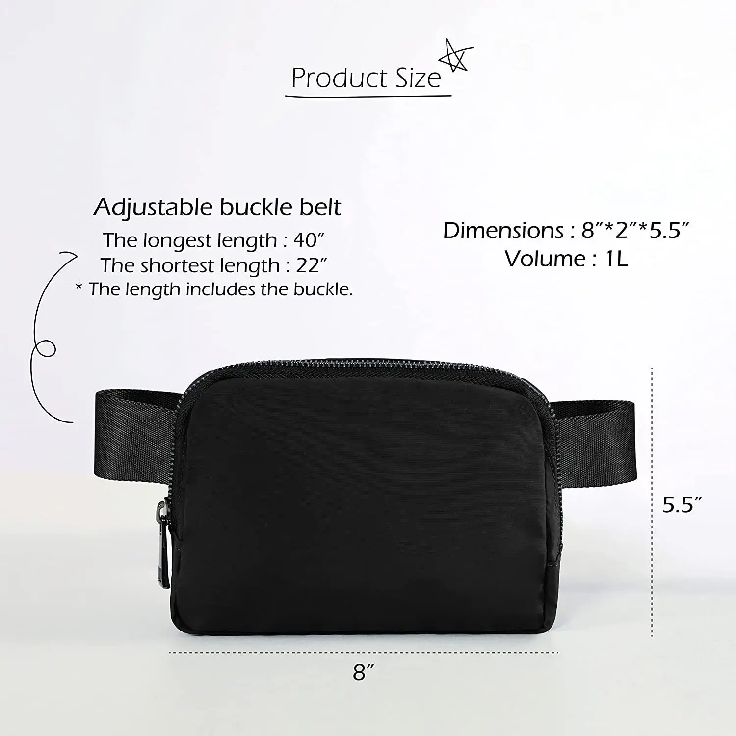 Cross-border Lulu Same Model Waist Bag Nylon Waterproof Chest Bag Outdoor Versatile Crossbody Men Women's Sports Running Phone