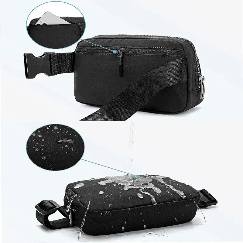 Cross-border Lulu Same Model Waist Bag Nylon Waterproof Chest Bag Outdoor Versatile Crossbody Men Women's Sports Running Phone