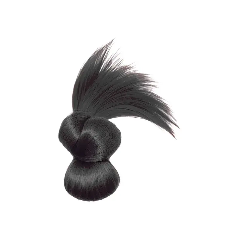 Low Bun Wig Hairpiece with Hair Claw Chicken Feather Bun Korean Style Sufficient Hair at Back of Head Hair Ring