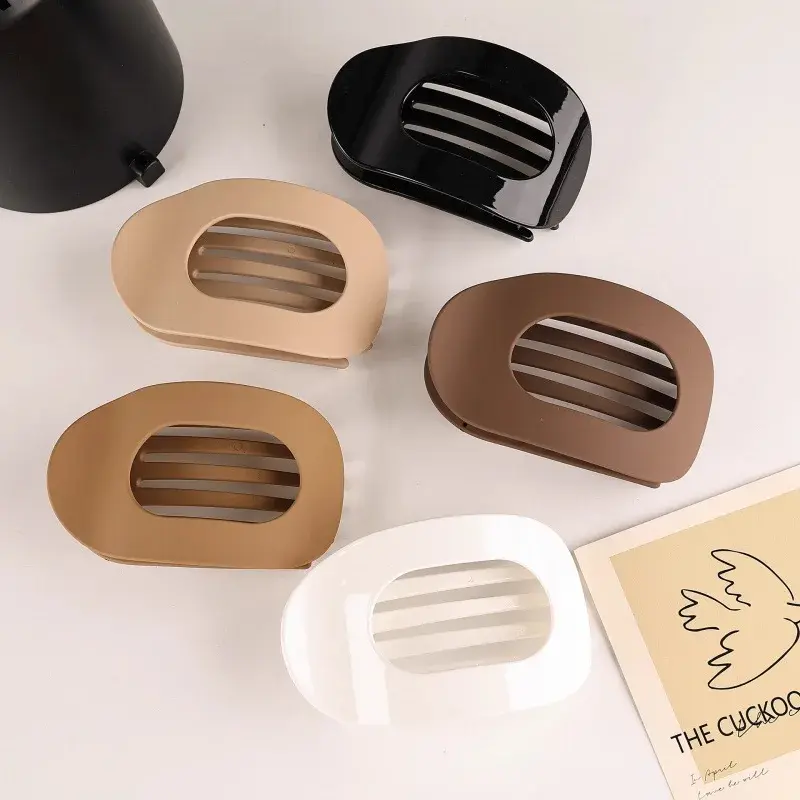 New Matte Oval Flat Clip Simple French Large Hair Clip Comfortable Curved Design Hair Accessories Professional Salon Partition