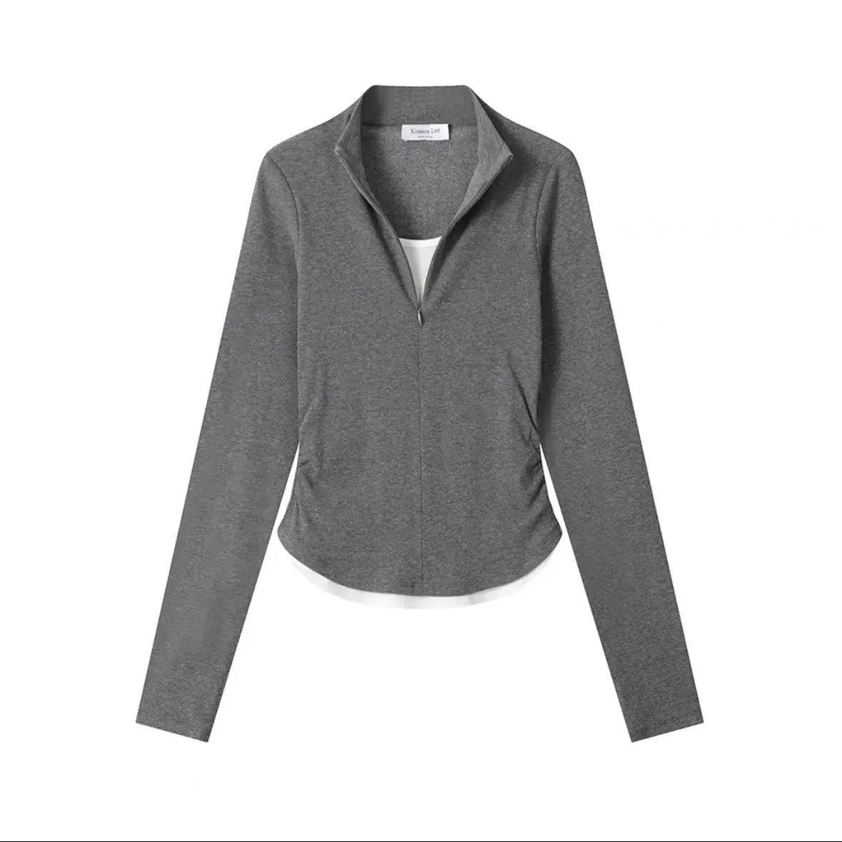Quality Modal Cotton Long Sleeve T-Shirt Women's Slim Fit Inner Wear Stand Collar Fake Two-Piece Top Quality Fashion Clothing