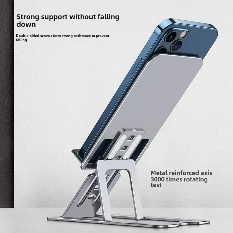 Global Best Seller Aluminum Alloy Ultra Thin Fiber Foldable Desktop Live Broadcast Universal Mobile Phone Stand Lazy Phone Holde