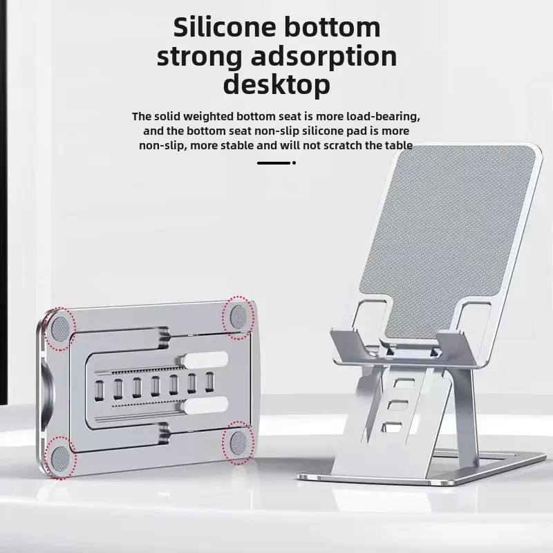 Global Best Seller Aluminum Alloy Ultra Thin Fiber Foldable Desktop Live Broadcast Universal Mobile Phone Stand Lazy Phone Holde