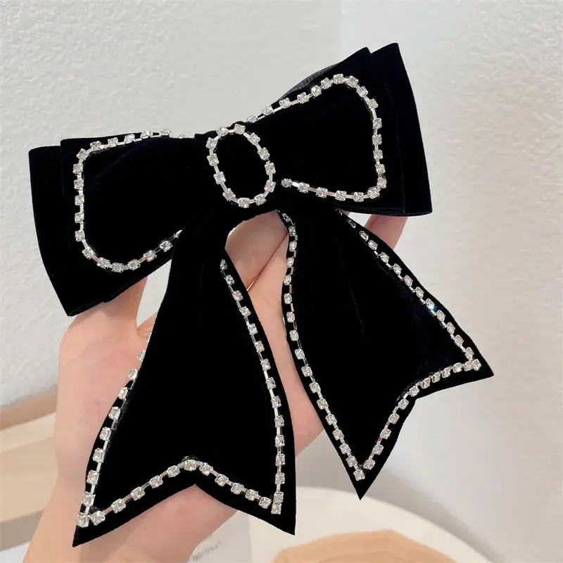 New Large Size Butterfly Knot Hair Clip Elegant Princess Back of Head Top Clip Sweet Fixed Spring Clip Professional Salon Partit