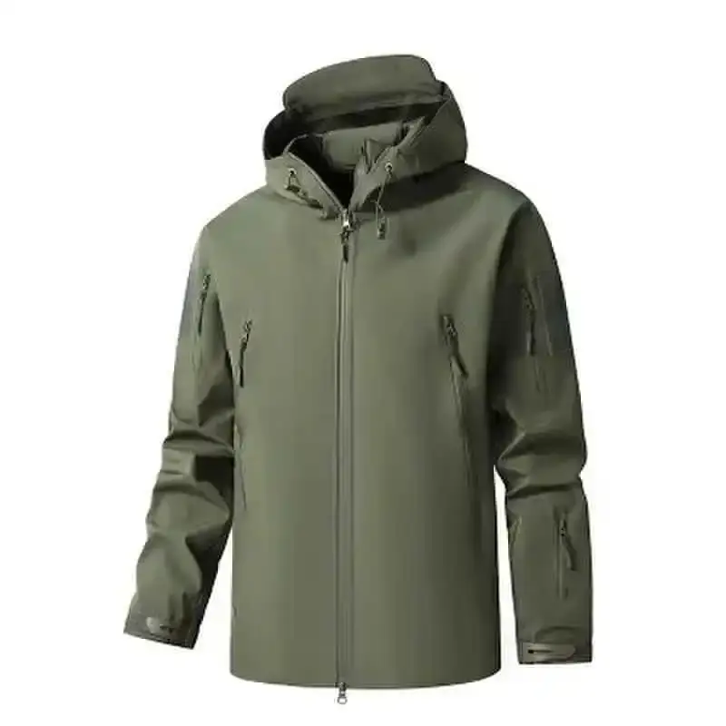 Tactical Cross-Border Men's Outdoor Fleece-Lined Camouflage Jacket Waterproof Hiking Climbing Jacket Wholesale Military Uniform
