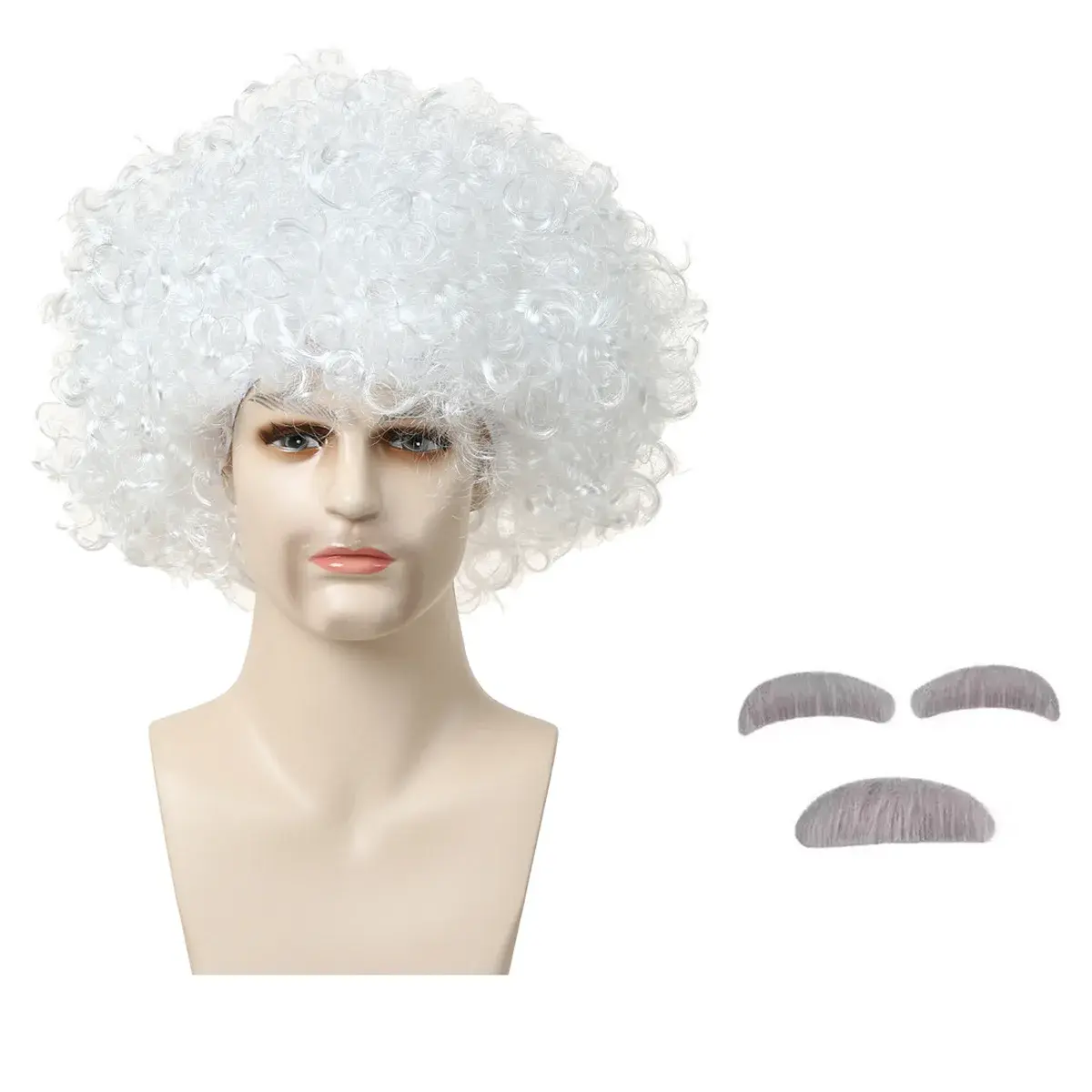 Einstein Style Explosive Hair Wig Realistic Adult Men's Stage Performance Props Professor Fake Hair Anime Reality Show Mechanism