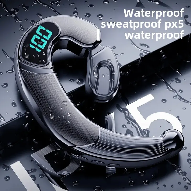 V20 Bone Conduction Bluetooth Earphones Non-In-Ear Power Display Hanging Ear Sports Long Standby Suitable For Huawei Apple