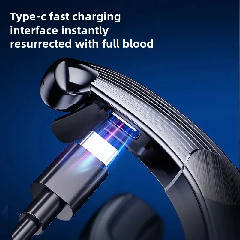 V20 Bone Conduction Bluetooth Earphones Non-In-Ear Power Display Hanging Ear Sports Long Standby Suitable For Huawei Apple