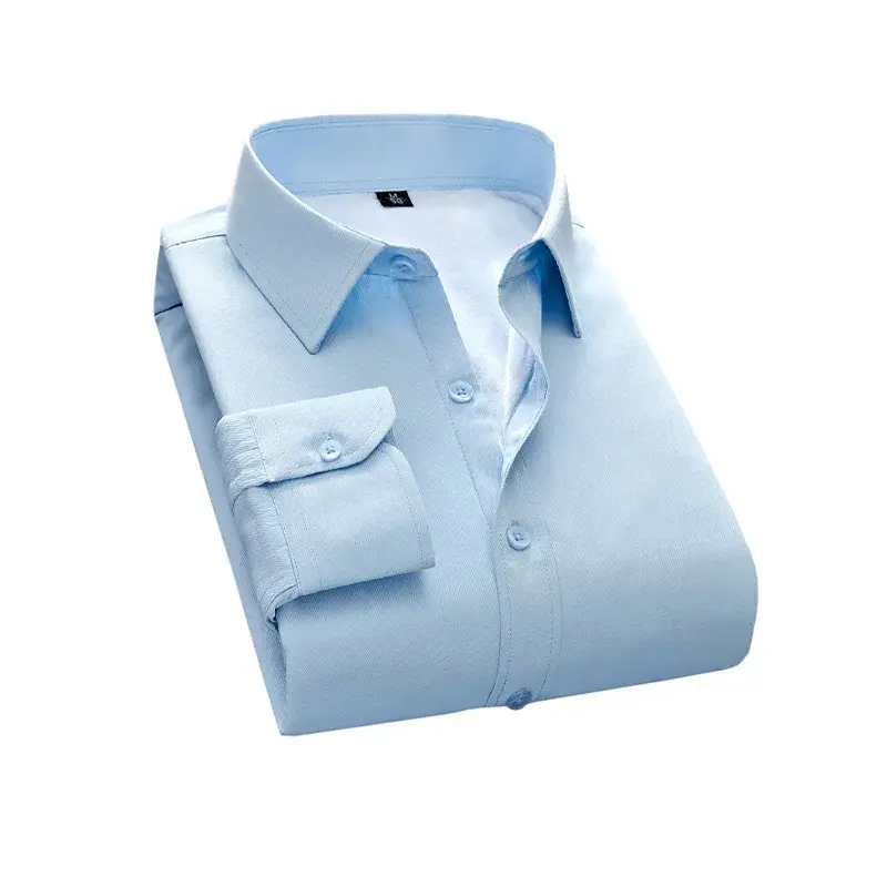 Men's Cheap International Trade Shirt Spring Autumn Slimming Business Professional Solid Color Long Sleeve White Collar Shirt