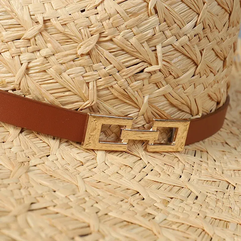 French Style Large Brim Straw Hat Jazz Style Holiday Beach Photo Shoot Location Caprese Straw Weaving Ladies Sun Hat