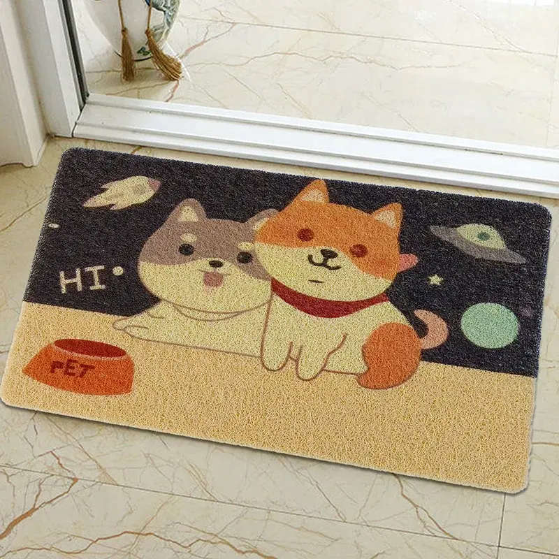 Cartoon Mat Cross-Border One-Piece Delivery Silicone Ring Entrance Hall Bathroom Mat Anti-Slip PVC Foot Mat