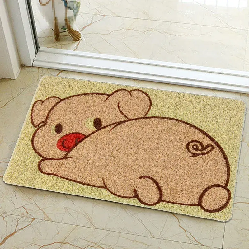 Cartoon Mat Cross-Border One-Piece Delivery Silicone Ring Entrance Hall Bathroom Mat Anti-Slip PVC Foot Mat
