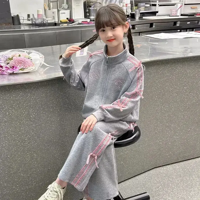 Fashionable Sporty Girls Suit Set Children's Spring Autumn New Style Casual 2-Piece Set For Girls Kids