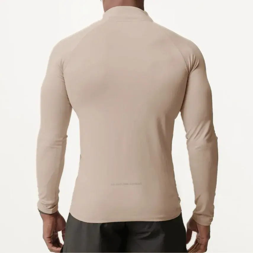 New Arrival Autumn/Winter Men's Sports Fitness Quick Dry Polo/Turtle Neck Slim Fit Half Zip Long Sleeve T-Shirt For Running Base