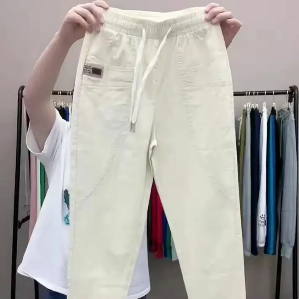 Spring Summer New Cotton Linen Harem Pants Women Casual Loose Versatile Slimming Nine Point Pants Fashionable Female Trousers