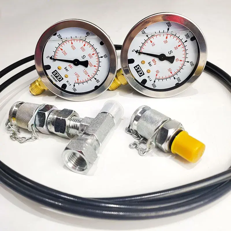 Hydraulic Oil Pressure Gauge High Pressure Test Detector Excavator Test Table Measurement Box Pump Set Combination Meter