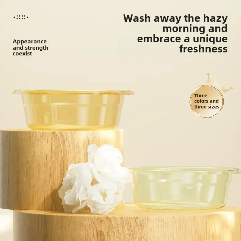 Thickened Transparent Face Washing Basin Home Use Durable Plastic Basin Large Size Laundry Basin Foot Washing Basin For Students