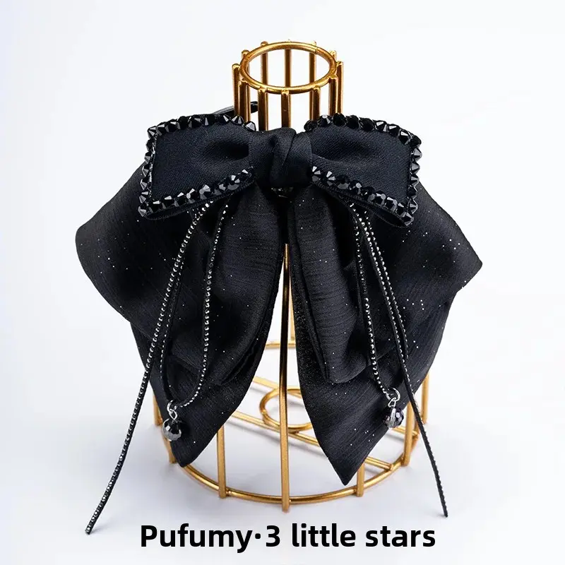 Fashionable Hepburn Style Butterfly Knot Tail Clip Glowing Starlight High-End Feel Professional Salon Partition Fixed Hair Clip